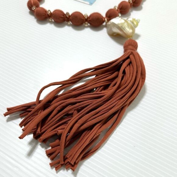NEW Mare Sole Amore Luna Necklace OS Statement Boho Natural Lagenlook Beachy - Picture 4 of 11